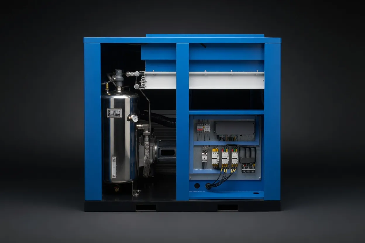 Oil-free compressor outdoor enclosure installation