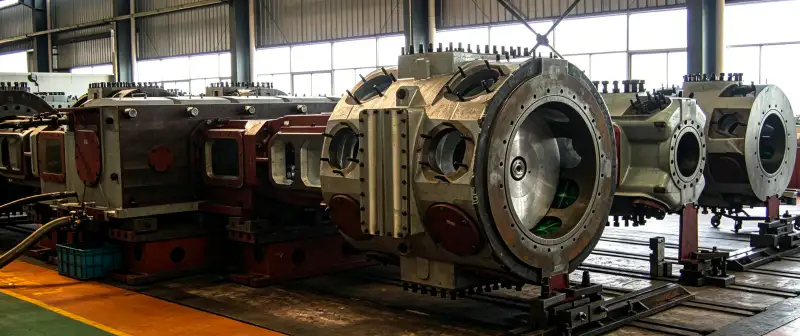 4MW Series industrial oxygen compressor four-column high-capacity factory floor view